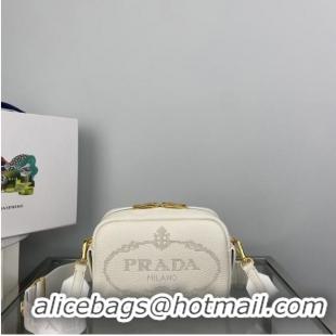 Top Quality Promotional Prada Medium leather bag 1BH187 white