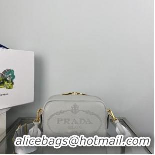 Good Product Prada Medium leather bag 1BH187 light gray