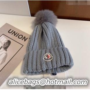 Top Quality Moncler Knit Hat M1208 Grey 2022