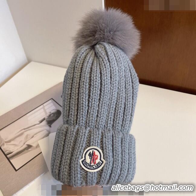 Top Quality Moncler Knit Hat M1208 Grey 2022