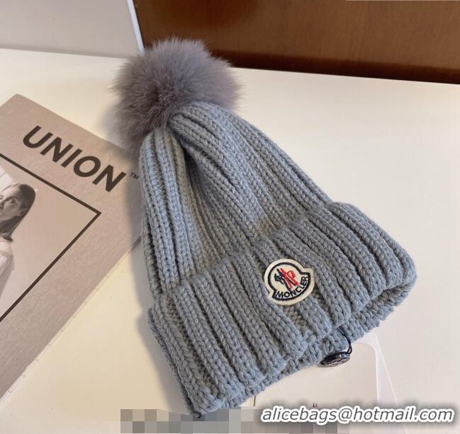 Top Quality Moncler Knit Hat M1208 Grey 2022