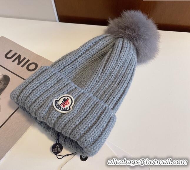 Top Quality Moncler Knit Hat M1208 Grey 2022