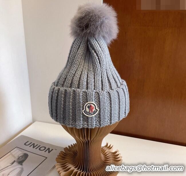 Top Quality Moncler Knit Hat M1208 Grey 2022