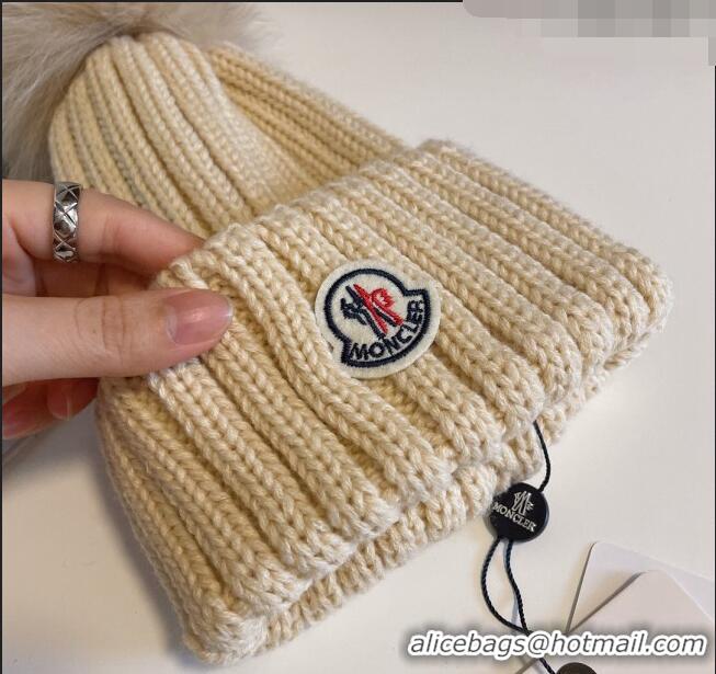 Reasonable Price Moncler Knit Hat M1208 Beige 2022