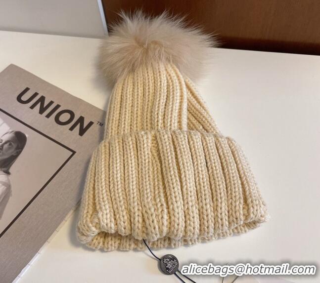 Reasonable Price Moncler Knit Hat M1208 Beige 2022