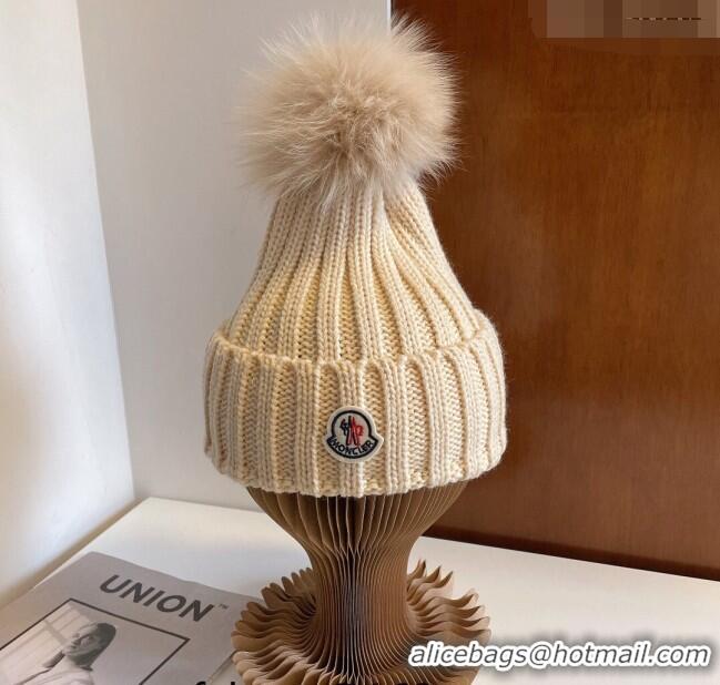 Reasonable Price Moncler Knit Hat M1208 Beige 2022