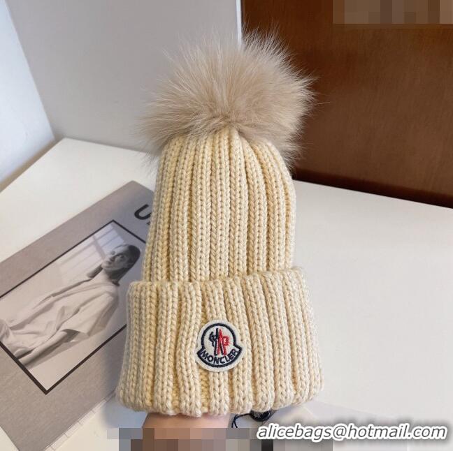 Reasonable Price Moncler Knit Hat M1208 Beige 2022