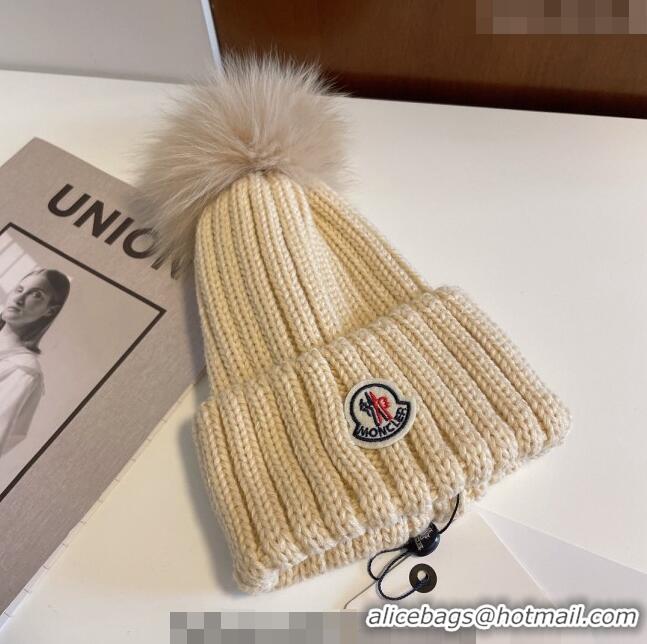 Reasonable Price Moncler Knit Hat M1208 Beige 2022