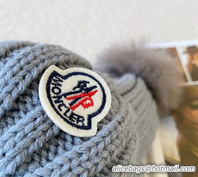 Hot Sell Cheap Moncler Knit Hat 120831 Grey 2022