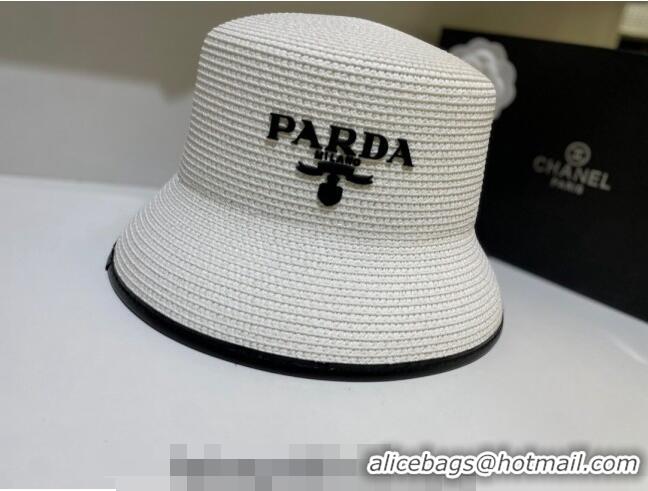 Shop Prada Bucket Straw Hat 021608 Black 2023