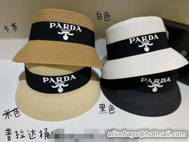 Good Product Prada Bucket Straw Hat 021609 Khaki 2023