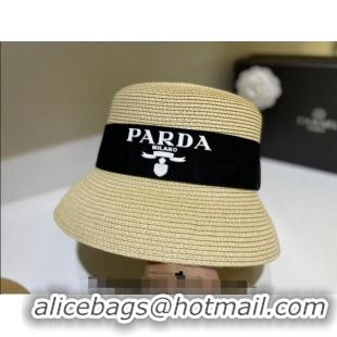 Cheapest Prada Bucket Straw Hat 021609 Beige 2023