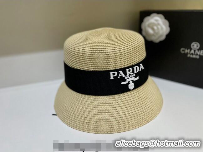 Cheapest Prada Bucket Straw Hat 021609 Beige 2023