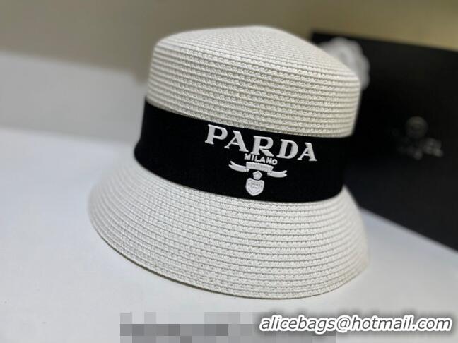 Most Popular Prada Bucket Straw Hat 021609 White 2023