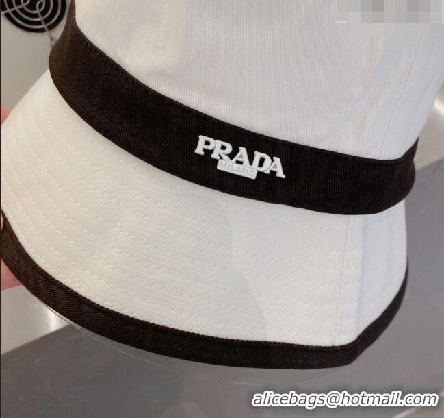 Grade Quality Prada Canvas Bucket Hat 021644 White 2023