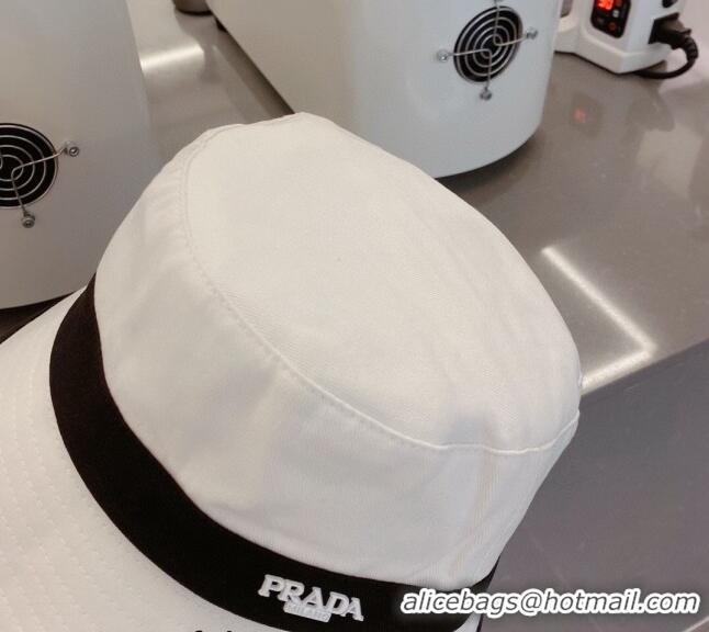 Grade Quality Prada Canvas Bucket Hat 021644 White 2023