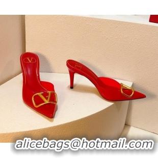 Purchase Valentino Rockstud PVC Heel Mules 8cm Red 323053