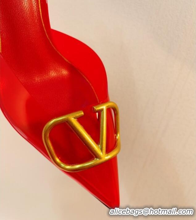 Purchase Valentino Rockstud PVC Heel Mules 8cm Red 323053