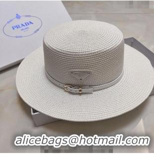 Well Crafted Prada Straw Hat P021657 White 2023