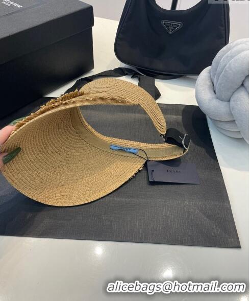 Well Crafted Prada Straw Visor Hat P031155 Khaki 2023