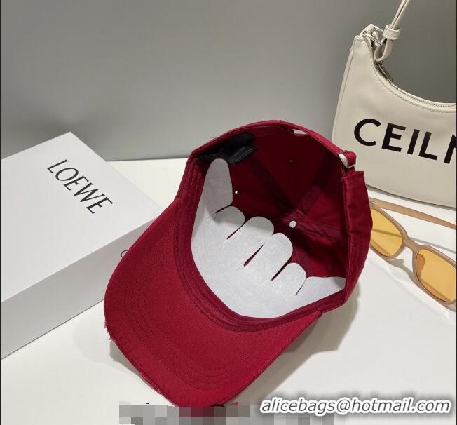 Traditional Specials Prada Canvas Baseball Hat 030789 Red 2023