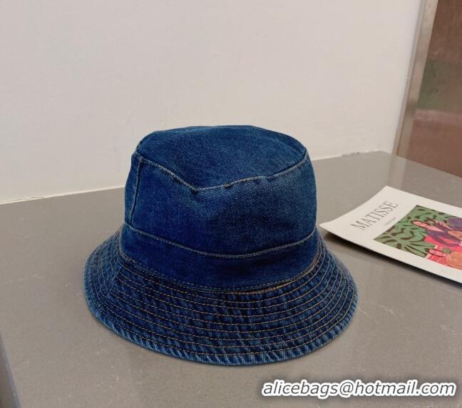 Luxurious Prada Denim Bucket Hat 030811 Dark Blue 2023