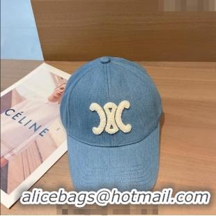 Best Price Celine Denim Baseball Hat 1208 Light Blue 2022