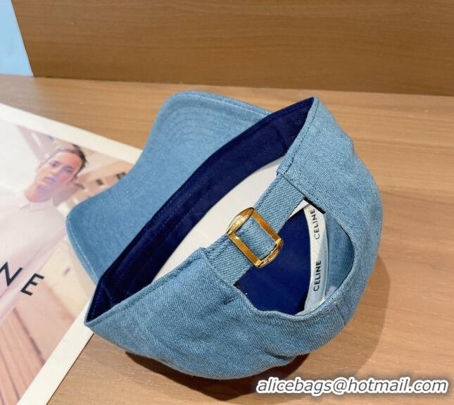 Best Price Celine Denim Baseball Hat 1208 Light Blue 2022