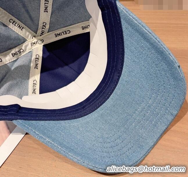 Best Price Celine Denim Baseball Hat 1208 Light Blue 2022