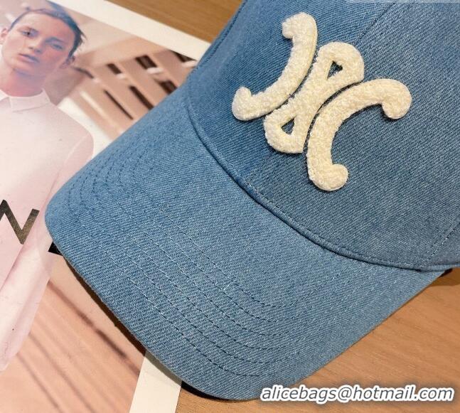 Best Price Celine Denim Baseball Hat 1208 Light Blue 2022