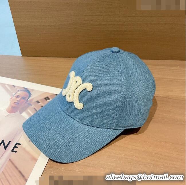 Best Price Celine Denim Baseball Hat 1208 Light Blue 2022