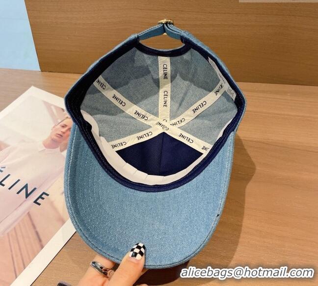 Best Price Celine Denim Baseball Hat 1208 Light Blue 2022