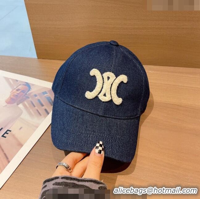 Well Crafted Celine Denim Baseball Hat 1208 Dark Blue 2022