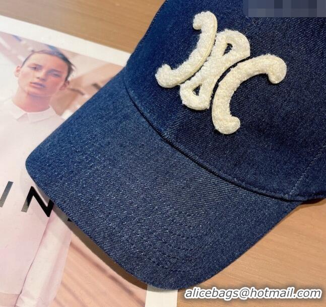 Well Crafted Celine Denim Baseball Hat 1208 Dark Blue 2022