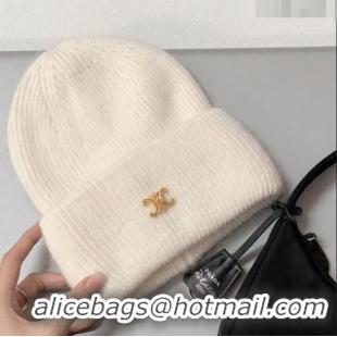 Classic Cheapest Celine Knit Hat 010536 White 2023