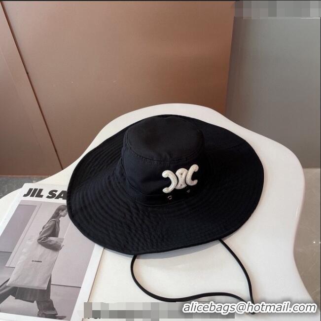 Traditional Discount Celine Wide Brim Hat 021626 Black 2023