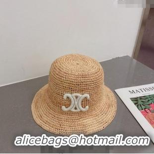 Shop Best Celine Bucket Straw Hat C021643 White 2023