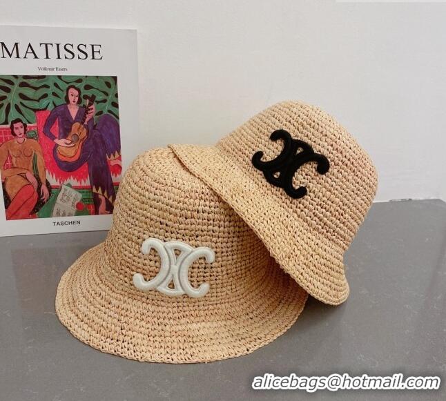 Shop Best Celine Bucket Straw Hat C021643 White 2023