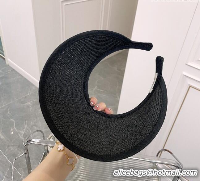 Fashion Celine Visor Straw Hat C021660 Black 2023