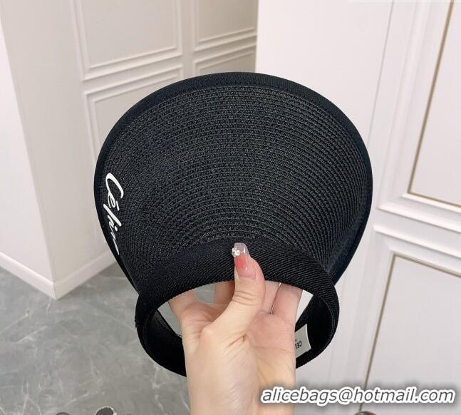 Fashion Celine Visor Straw Hat C021660 Black 2023