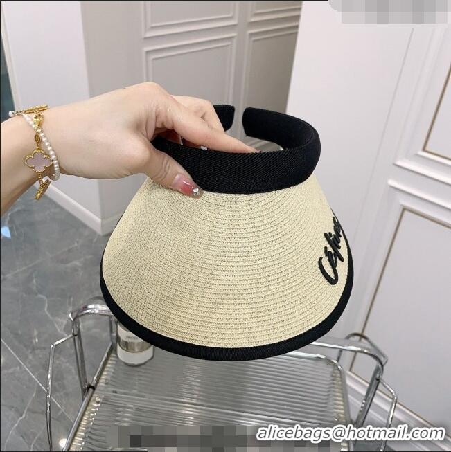 Luxury Cheap Celine Visor Straw Hat 021660 Beige 2023