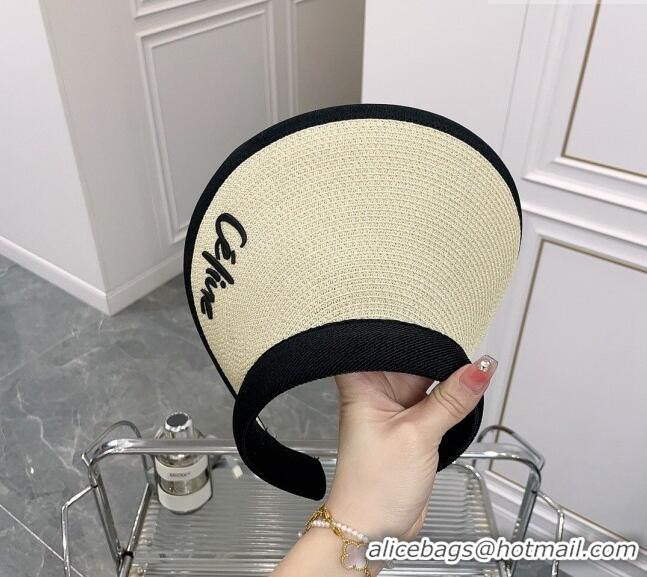 Luxury Cheap Celine Visor Straw Hat 021660 Beige 2023