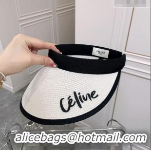 Grade Stylish Celine Visor Straw Hat C021660 White 2023