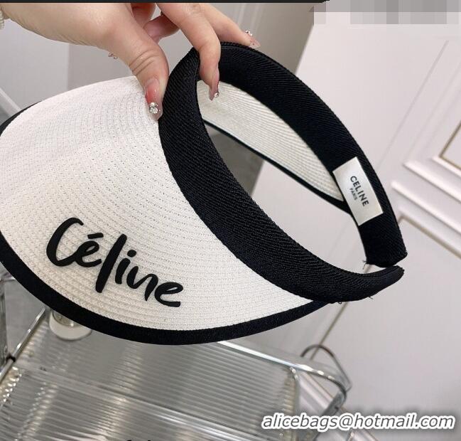 Grade Stylish Celine Visor Straw Hat C021660 White 2023