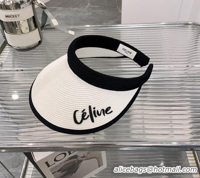 Grade Stylish Celine Visor Straw Hat C021660 White 2023