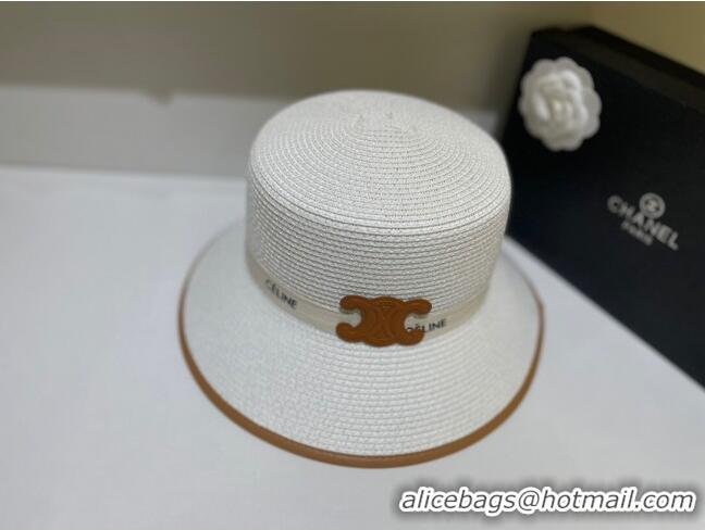 Luxurious Discount Celine Straw Hat C22725 White 2023