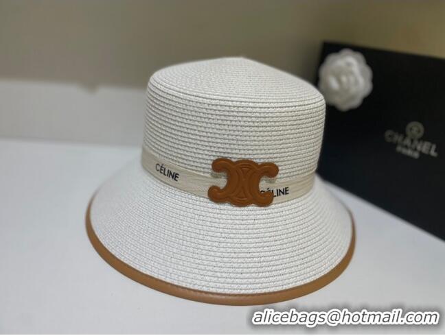 Luxurious Discount Celine Straw Hat C22725 White 2023