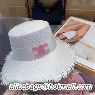 Well Crafted Celine Straw Hat with Fringe 030814 White 2023