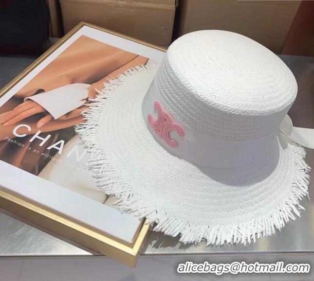 Well Crafted Celine Straw Hat with Fringe 030814 White 2023