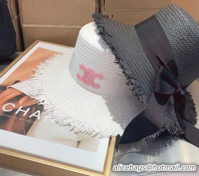 Well Crafted Celine Straw Hat with Fringe 030814 White 2023